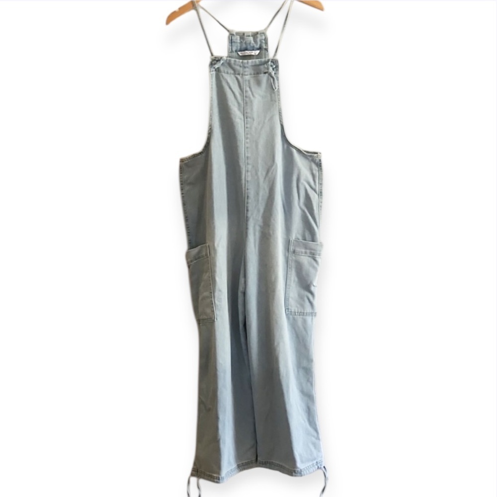 Vanilla Star Sky Blue Women's Denim Wide Leg Overalls | Jumpsuit - Picture 4 of 9